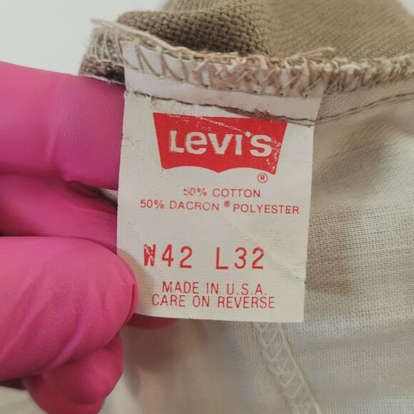 Vintage 70s Levi's 517 Sta-Prest Polyester Jeans 39x26 (Tag 42x32) USA Dacron - Picture 7 of 8